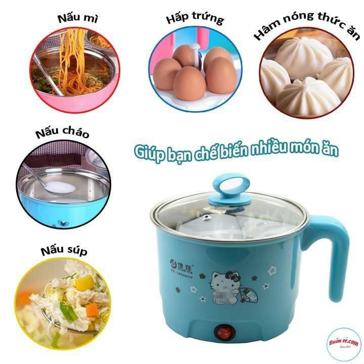 CA NẤU MÌ, NẤU LẨU MINI SIÊU TỐC CÓ LỒNG HẤP