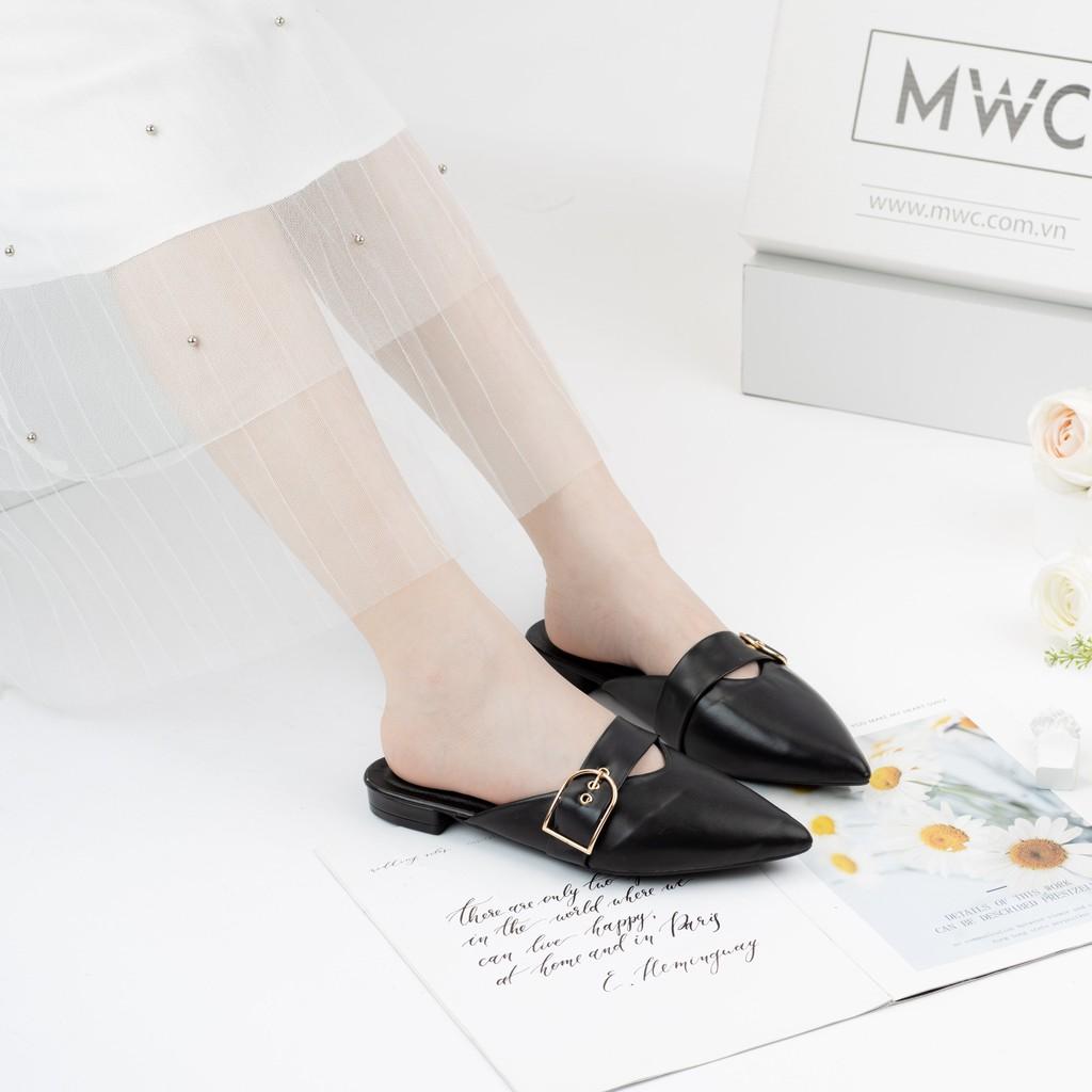 DÉP SỤC NỮ - ĐẾ VUÔNG 2CM MŨI NHỌN - QUAI KHÓA CÁCH ĐIỆU SIÊU SANG SIÊU HOT MWC NUDE- 3394