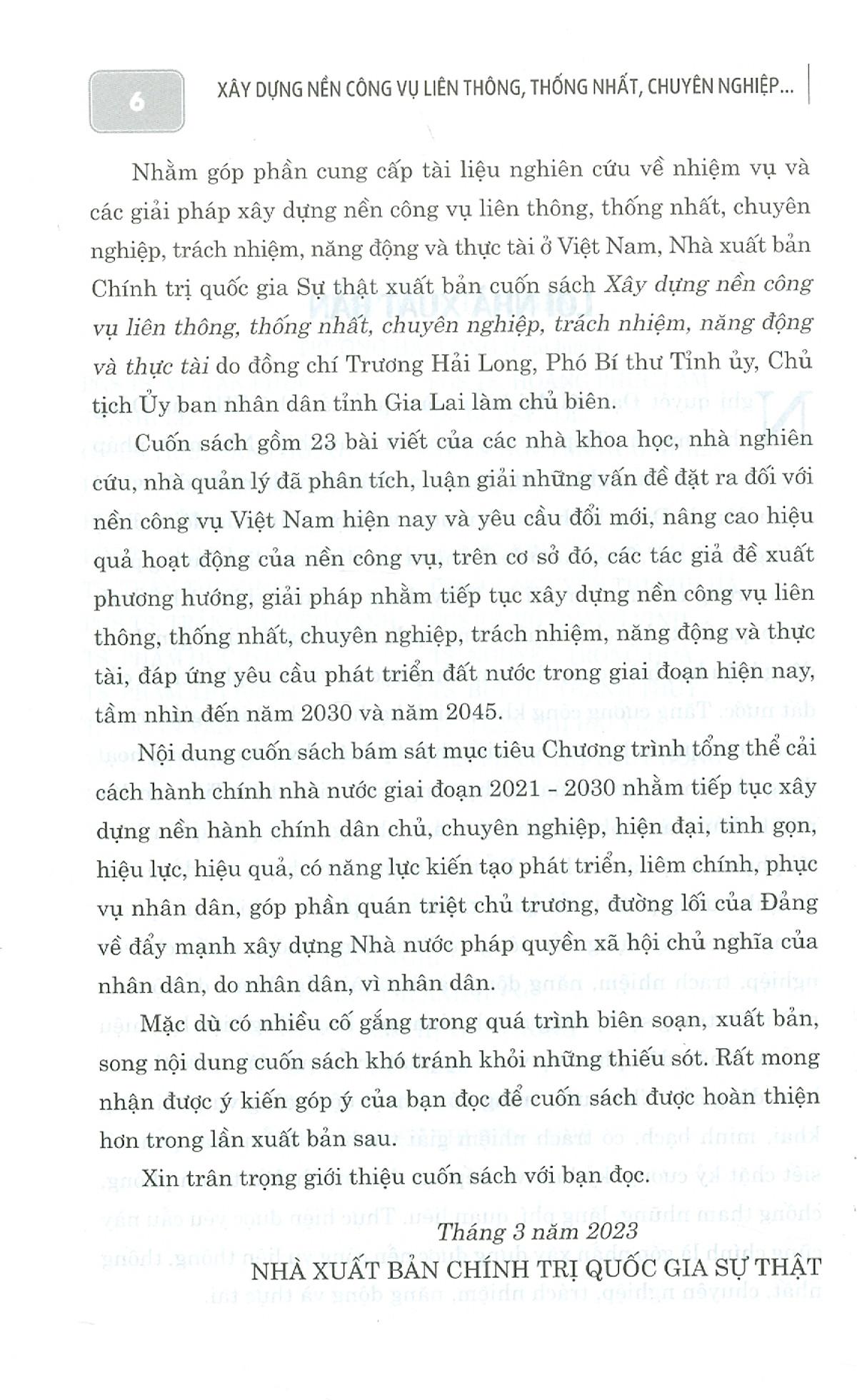 Xây Dựng Nền Công Vụ Liên Thông, Thống Nhất, Chuyên Nghiệp, Trách Nhiệm, Năng Động Và Thực Tài