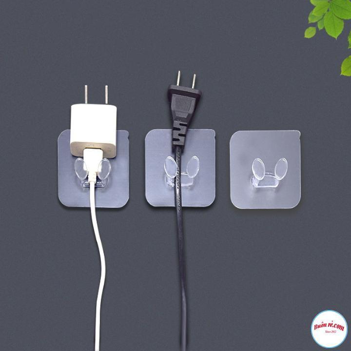 Set 2 Miếng Dán Treo Ổ Điện Dán Tường Trong Suốt Nhỏ Gọn 00795