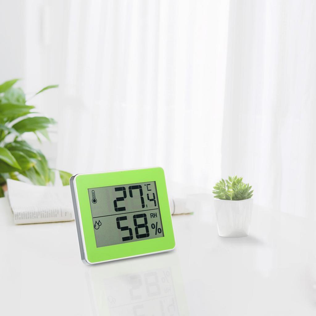 Digital Indoor Thermometer Hygrometer Temperature Measurement Tester Green