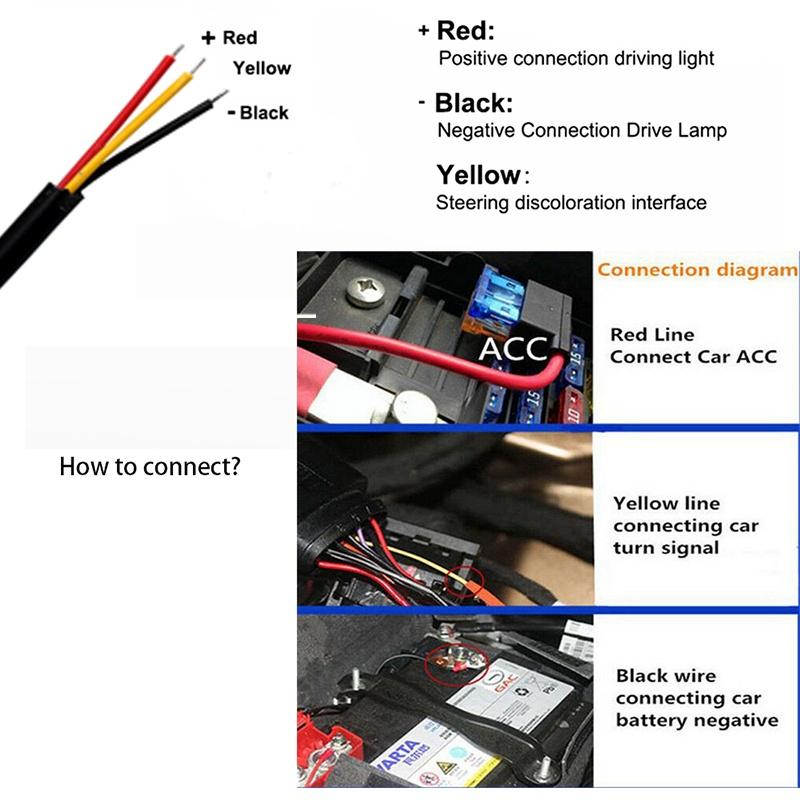2 CÁI không thấm nước Linh hoạt phổ quát Đèn LED ô tô DRL Đèn chạy ban ngày Đèn pha chạy di động Thanh đèn LED Đèn xi nhan phanh