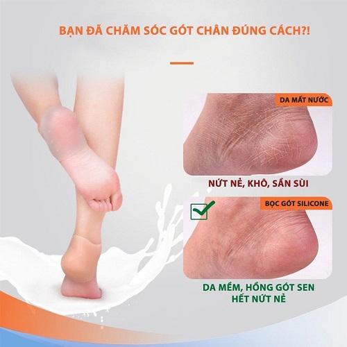 Set 2 Miếng Lót Gót Silicon Bảo Vệ Gót Chân, Chống Mòn Gót, Êm Chân, Chống Đau Chân, Xước Gót