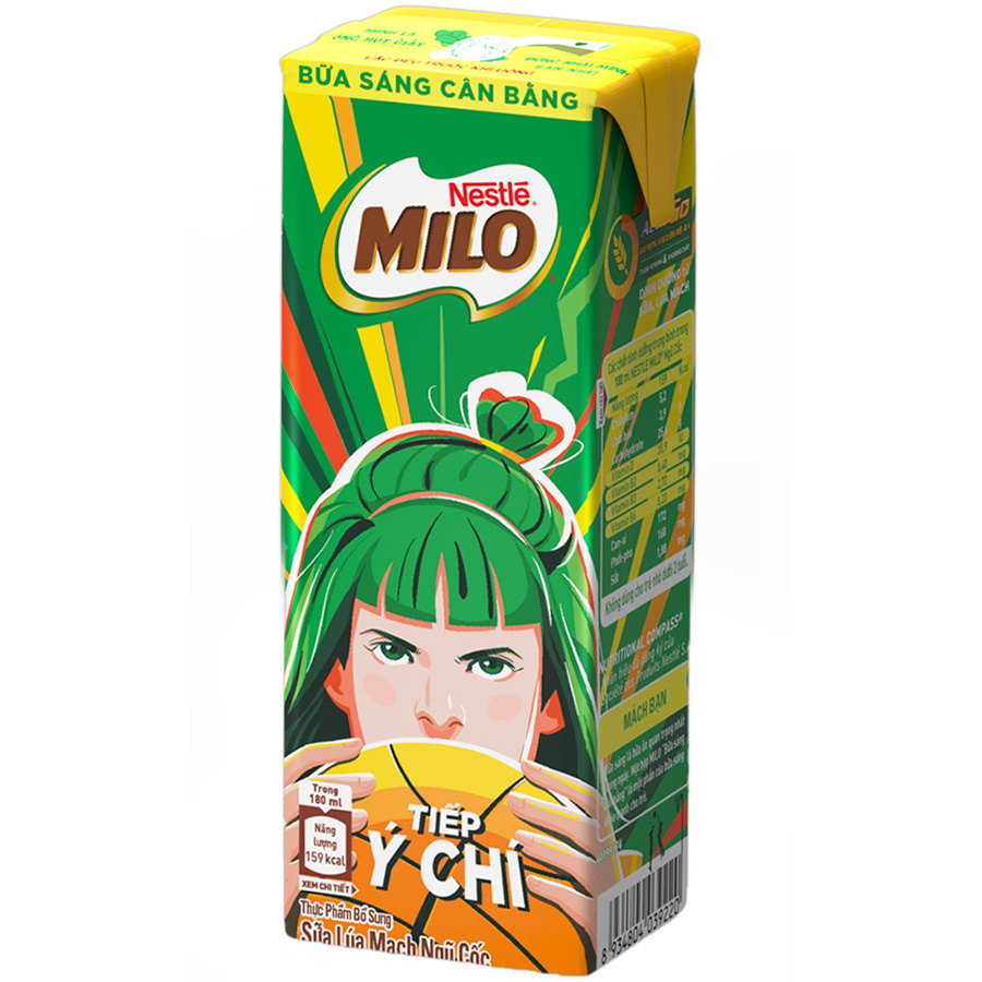 Sữa lúa mạch Nestlé MILO Bữa Sáng Thùng 36 hộp x 180ml - Giao mẫu ngẫu nhiên