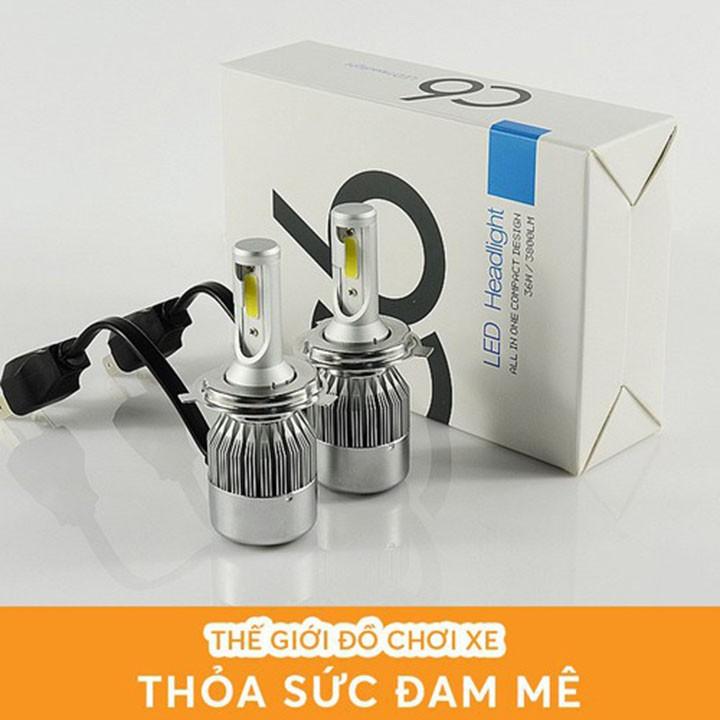 ĐÈN PHA LED C6 2 TIM ĐÈN PHA XE MÁY, ĐÈN SIÊU SÁNG, SIÊU TIẾT KIỆM ĐIỆN, ĐÈN RẤT BỀN, KHÓ VỠ - DC62T