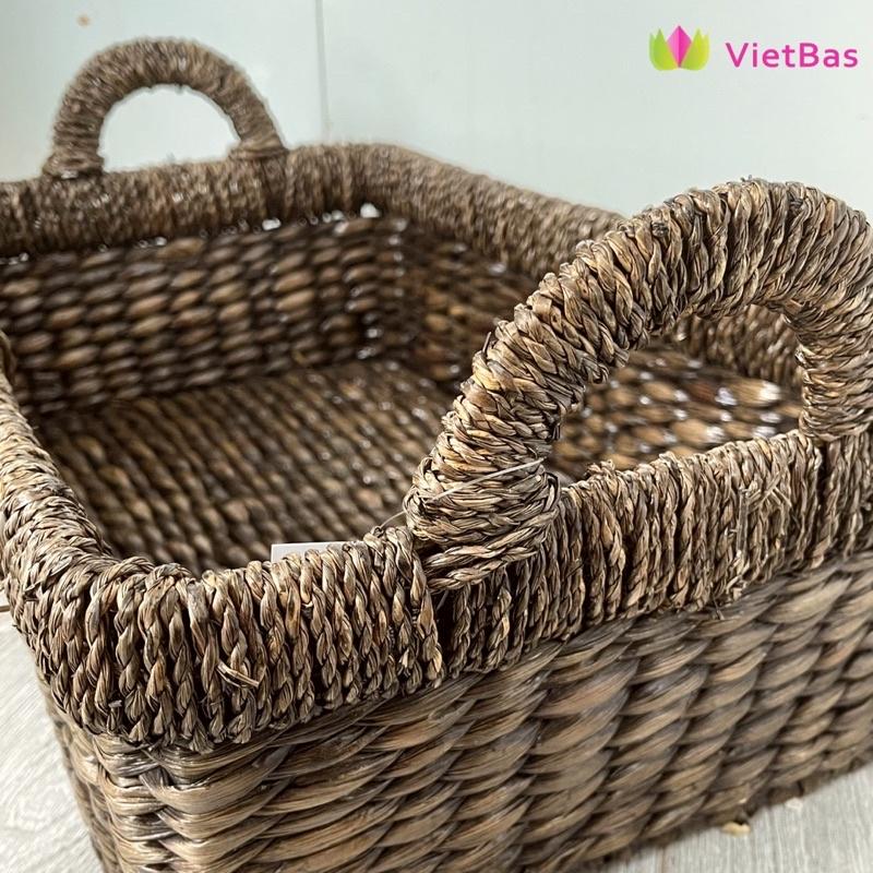 Khay lục bình VIETBAS chữ nhật màu đen 3 size MAU80