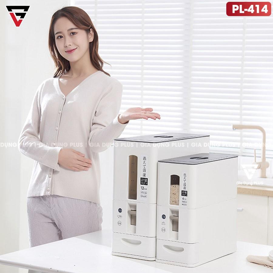 Thùng Đựng Gạo Thông Minh Xuất  Nhật (6KG &amp; 12KG) Nhựa ABS Cao Cấp | An Toàn / Tiện Lợi / Dễ Sử Dụng