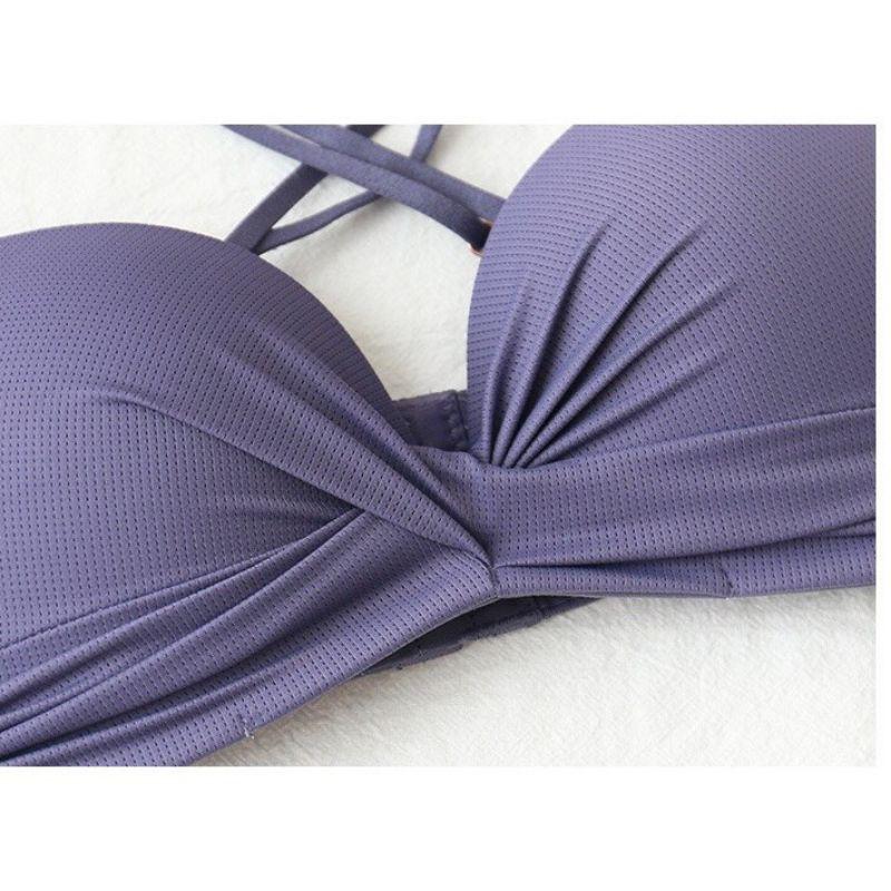 Áo ngực xoắn nơ,không gọng, đệm dày, nâng ngực