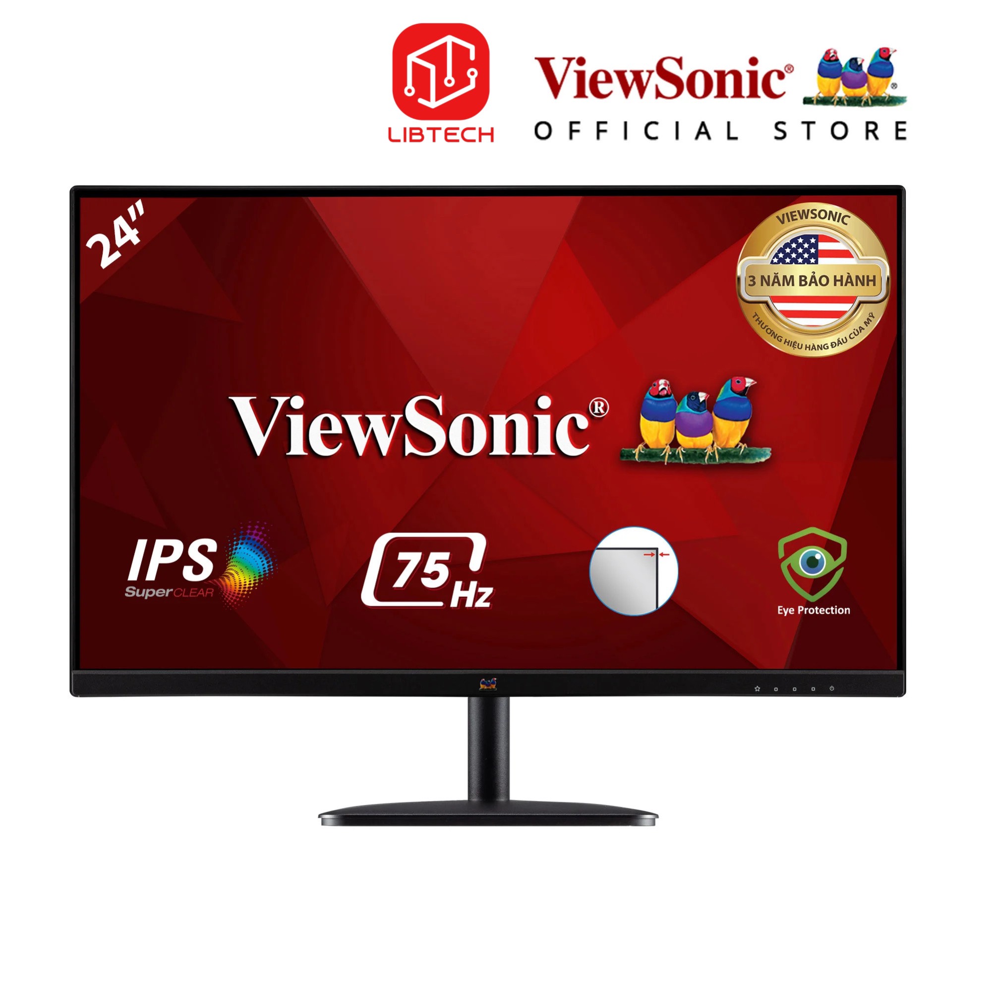 Màn hình máy tính Viewsonic VA2432-H 24″ FHD IPS 75Hz (VGA, HDMI) - HÀNG CHÍNH HÃNG