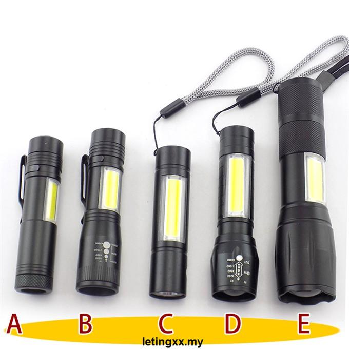 Đèn Pin 2 Bóng Led Cob Q5 Sạc Usb Tiện Dụng Khi Đi Cắm Trại