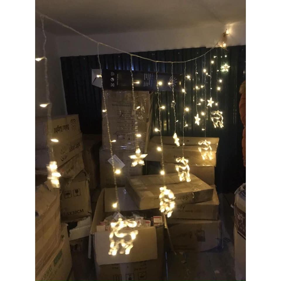 Dàn Đèn Nháy Trang Trí Thả Tuần Lộc Màu Vàng Siêu Đẹp Mùa Noel