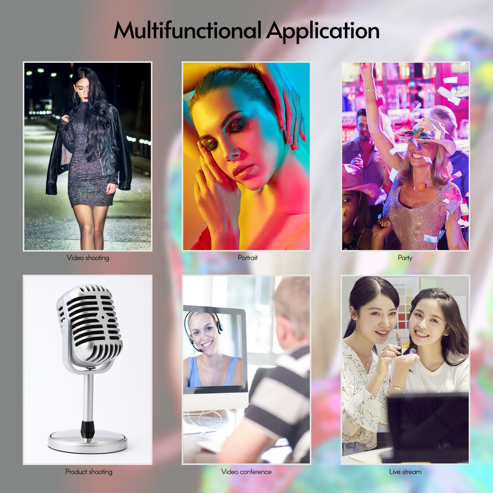 Mini LED Video Light Portable RGB Photography Light On-camera Fill Light Adjustable Bi-Color Temperature 3000K-6500K
