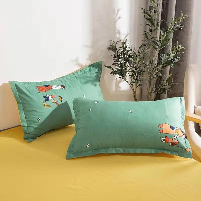 Chăn Ga Gối Đệm -Sét Chăn Ga Gối Đời Sống Xanh PolyCotton Punpu3051