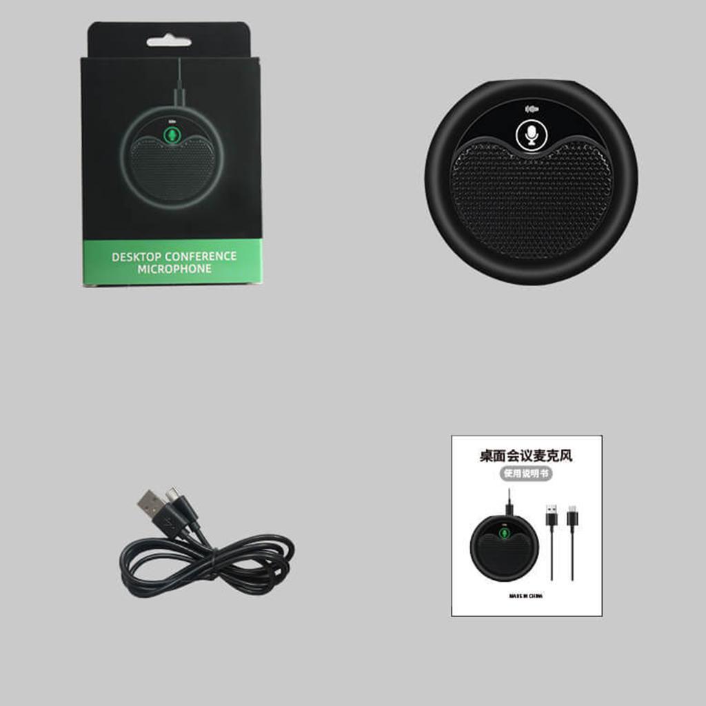 USB Conference Microphone Noise Canceling 360° with Mute for Chatting Tablet