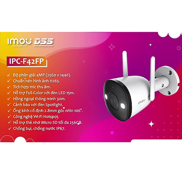 Camera IP Wifi 4MP IMOU IPC-F42FP kẻ thù của bóng đêm hàng chính hãng