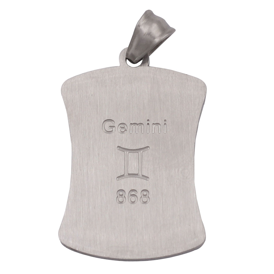 Mặt dây chuyền cung Song Tử - Gemini inox trắng kèm móc inox trắng, Cung hoàng đạo