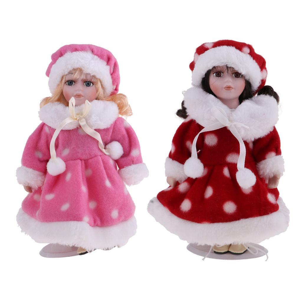 20cm Winter Girl Porcelain Doll With