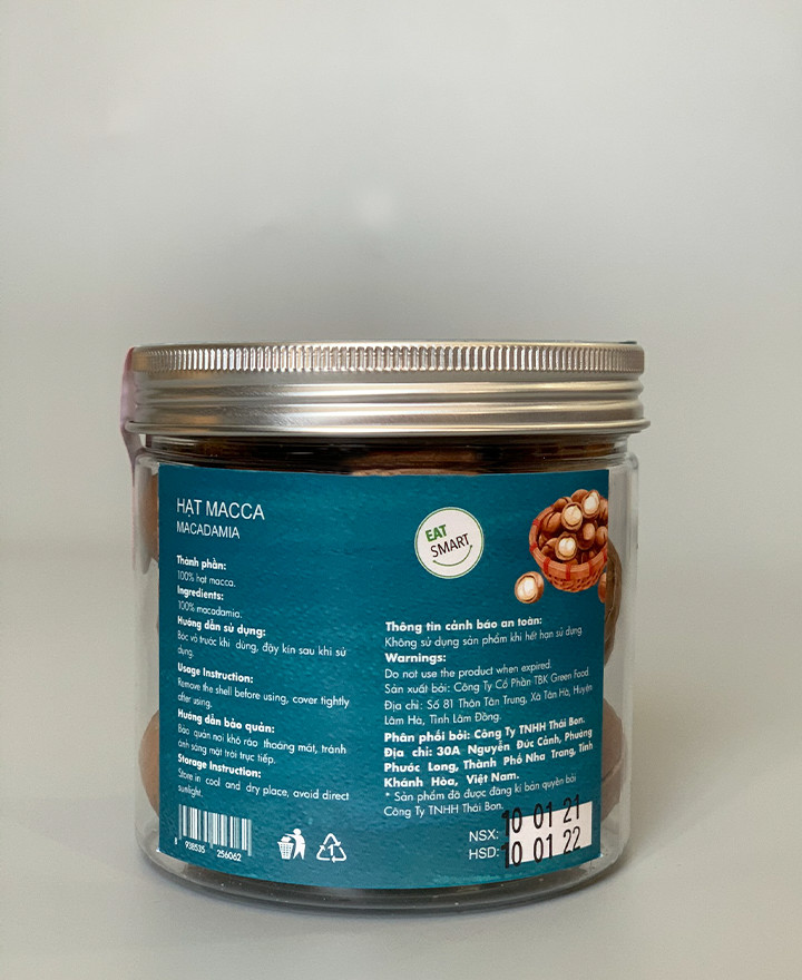 Hạt Macca hộp 180g - Hạt dinh dưỡng Thái Bon