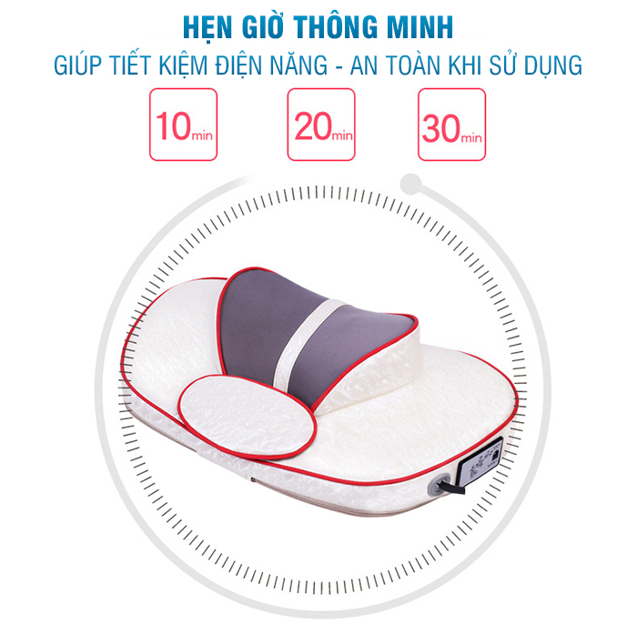 Máy massage cổ vai gáy YIJIA YJ-303 - Hỗ trợ trị đau nhức mỏi cổ với công nghệ mát xa xoay dây ấn, nhiệt hồng hồng ngoại và túi khí nâng cổ