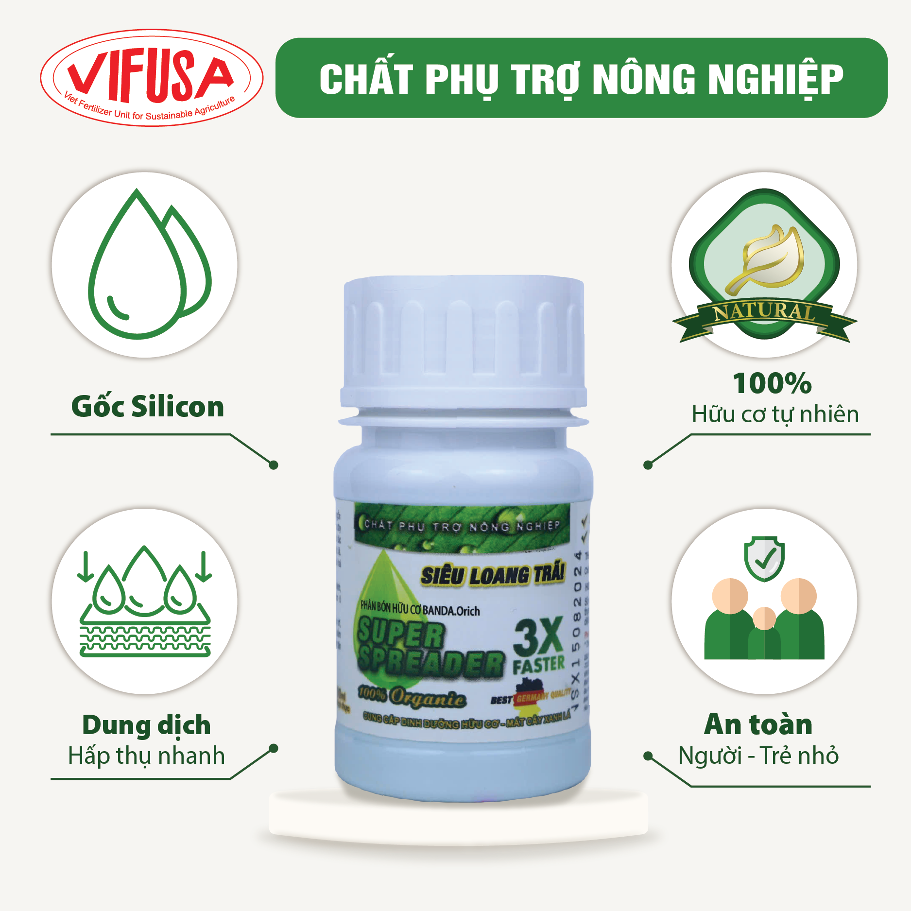 SUPER SPREADER - Chất phụ trợ nông nghiệp Siêu loang trãi chai 100ml