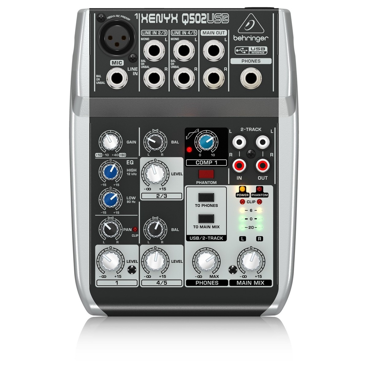 Behringer XENYX Q502USB - Bàn trộn mixer 5 cổng USB - Hàng Nhập Khẩu