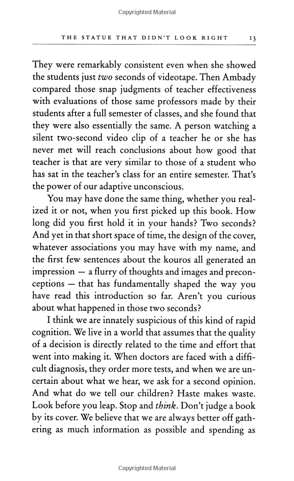 Blink: The Power of Thinking Without Thinking (Mass Paperback)