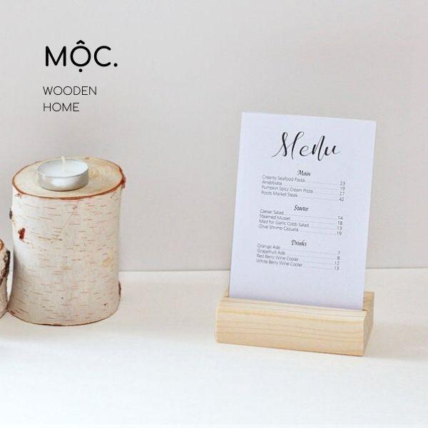 Chân Đế Gỗ Để Lịch Bàn / Ảnh / Namecard / Menu / Đánh Số Bàn Tiệc - Mộc. Home