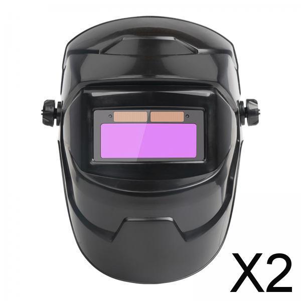2x Solar Powered, Automatically Darkening Welding Helmet, Adjustable for TIG MIG / MMA