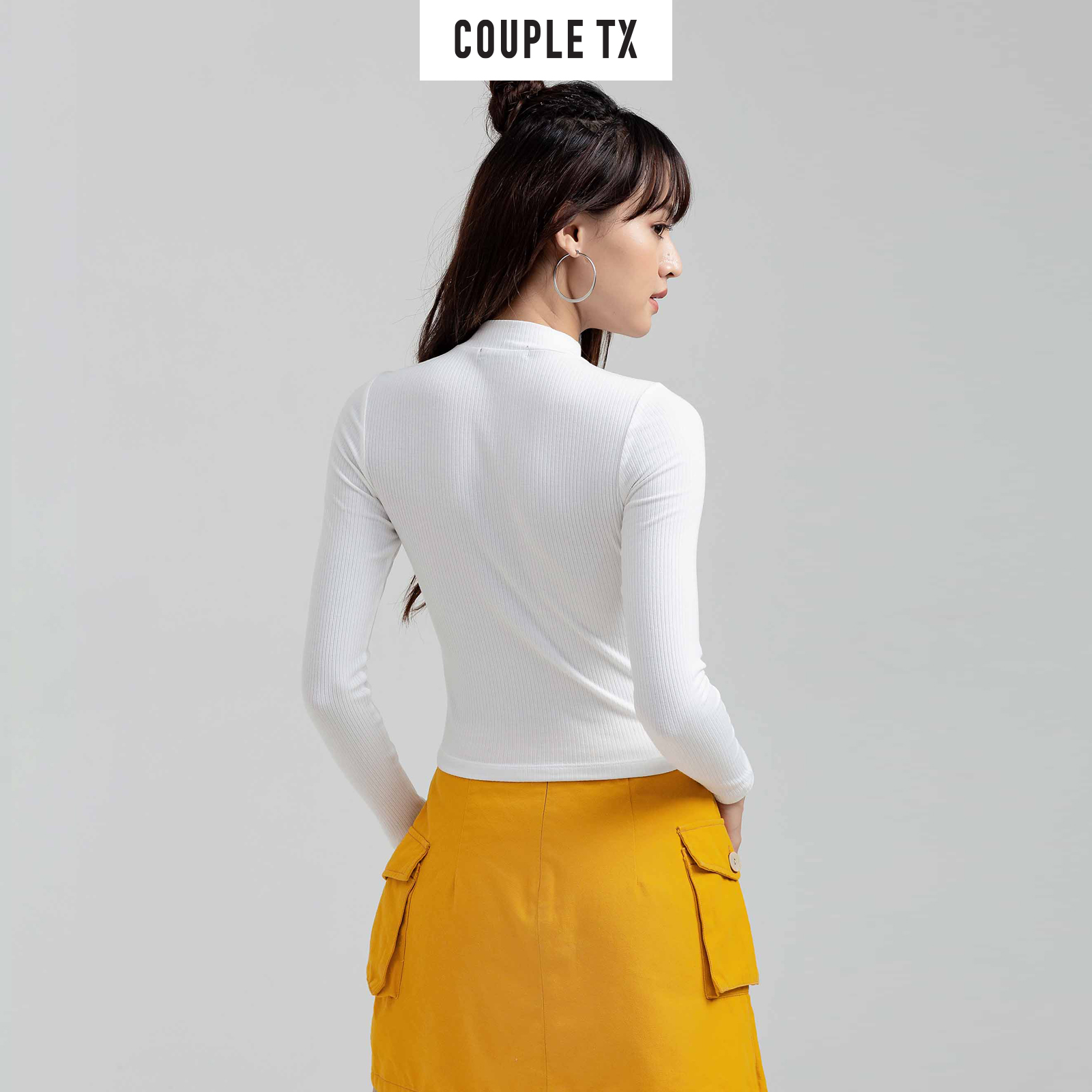 Áo Croptop Nữ Couple TX Tay Dài Cổ Cao WTS 2169