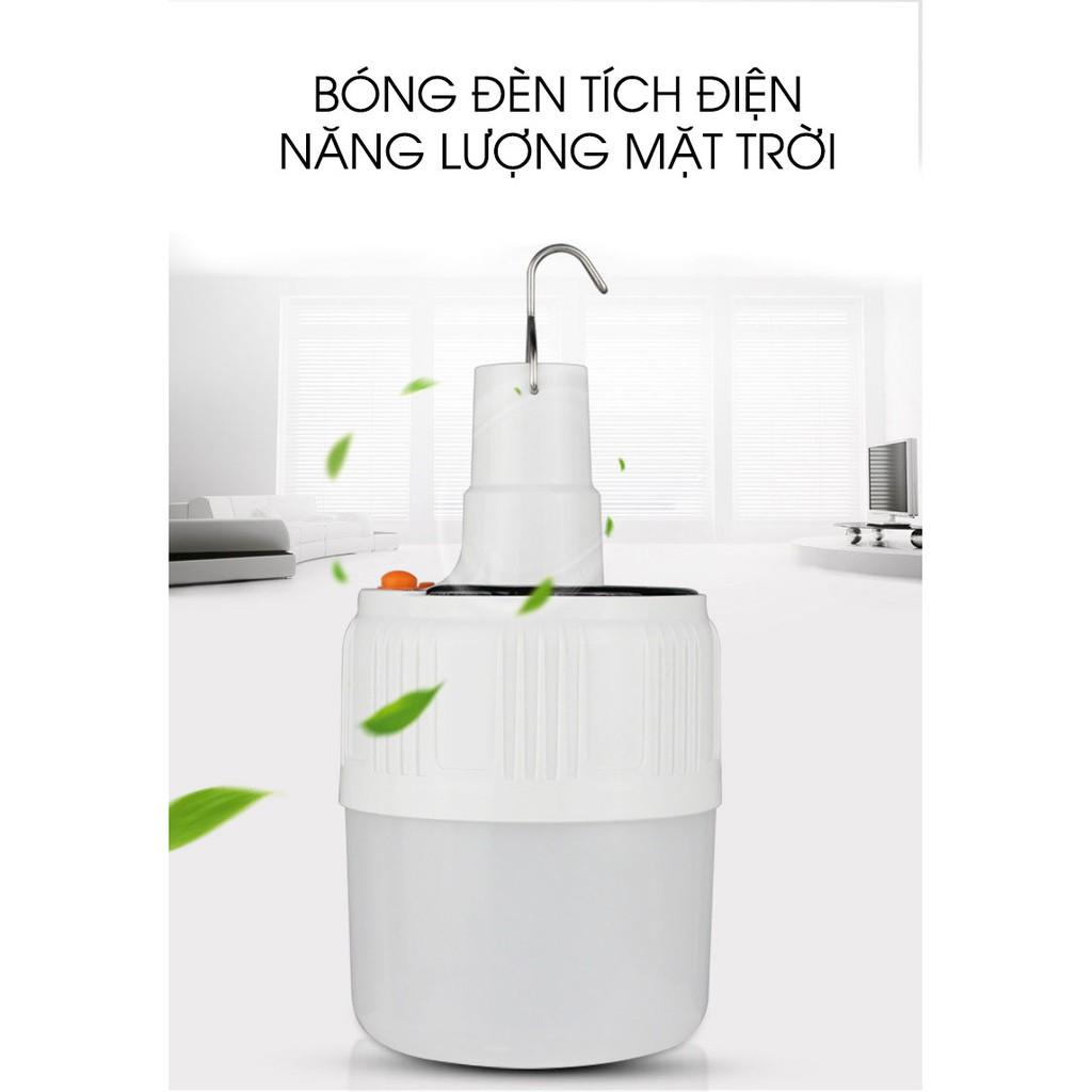 Bóng đèn led bulb tích điện năng lượng mặt trời siêu sáng 80w có điều khiển chống nước kèm sạc điện thông minh