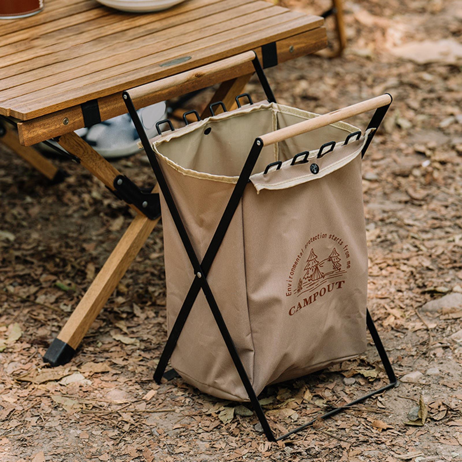 Foldable Trash Bags Holder Stand Frame Portable for Beach Household Barbecue