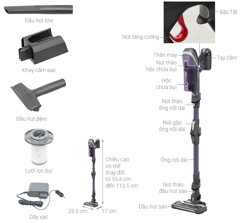 Máy hút bụi cầm tay không dây Tefal TY9639WO- Hàng chính hãng