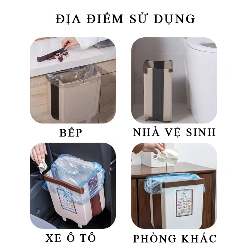 Thùng Rác Nhựa Treo Cửa Tủ Bếp Gấp Gọn Đa Năng | Loại To