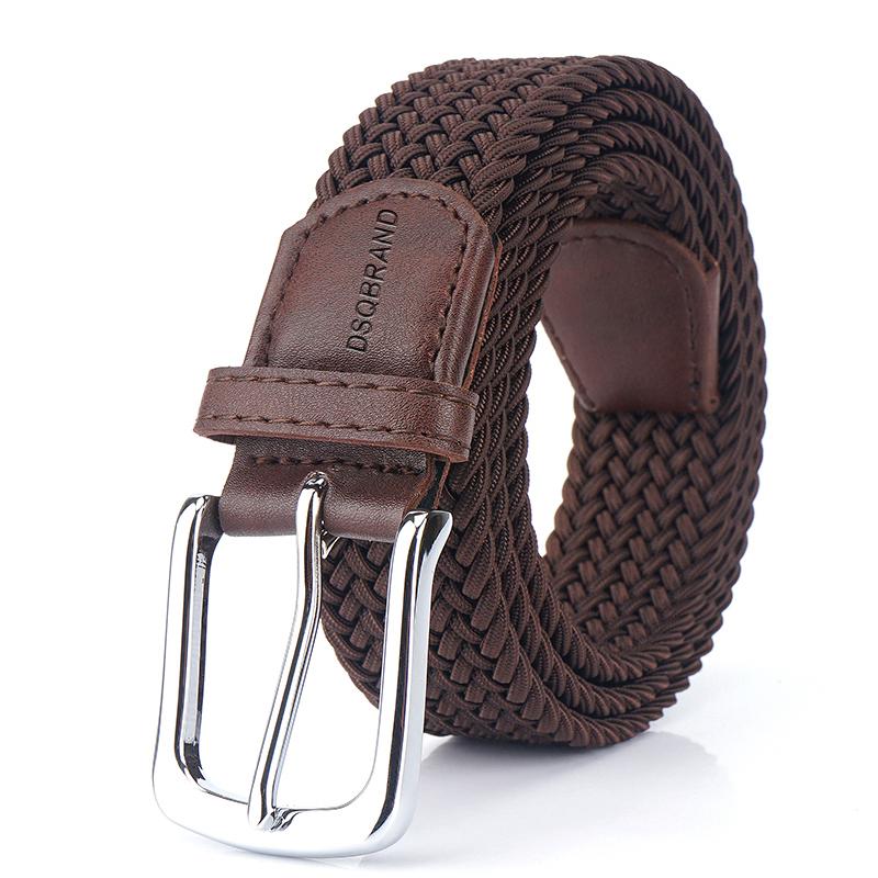 DSQBRAND Vải Thắt Lưng Không Lỗ Khóa Pin + DSQ Chữ In Nổi Thiết Kế Thun Co Giãn Thời Trang Nam, Nữ thắt Lưng