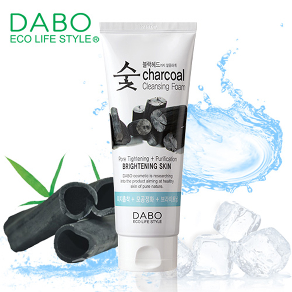 Sữa rửa mặt than thanh lọc, sạch sâu bã nhờn Dabo 3 in 1 Hàn Quốc 60ml