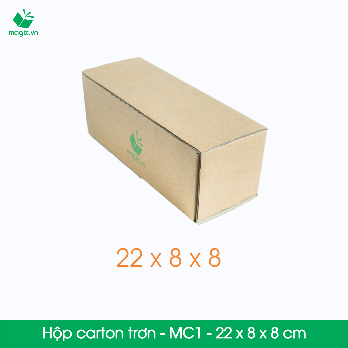 MC1 - 22x8x8 cm - 50 Thùng hộp carton trơn đóng hàng