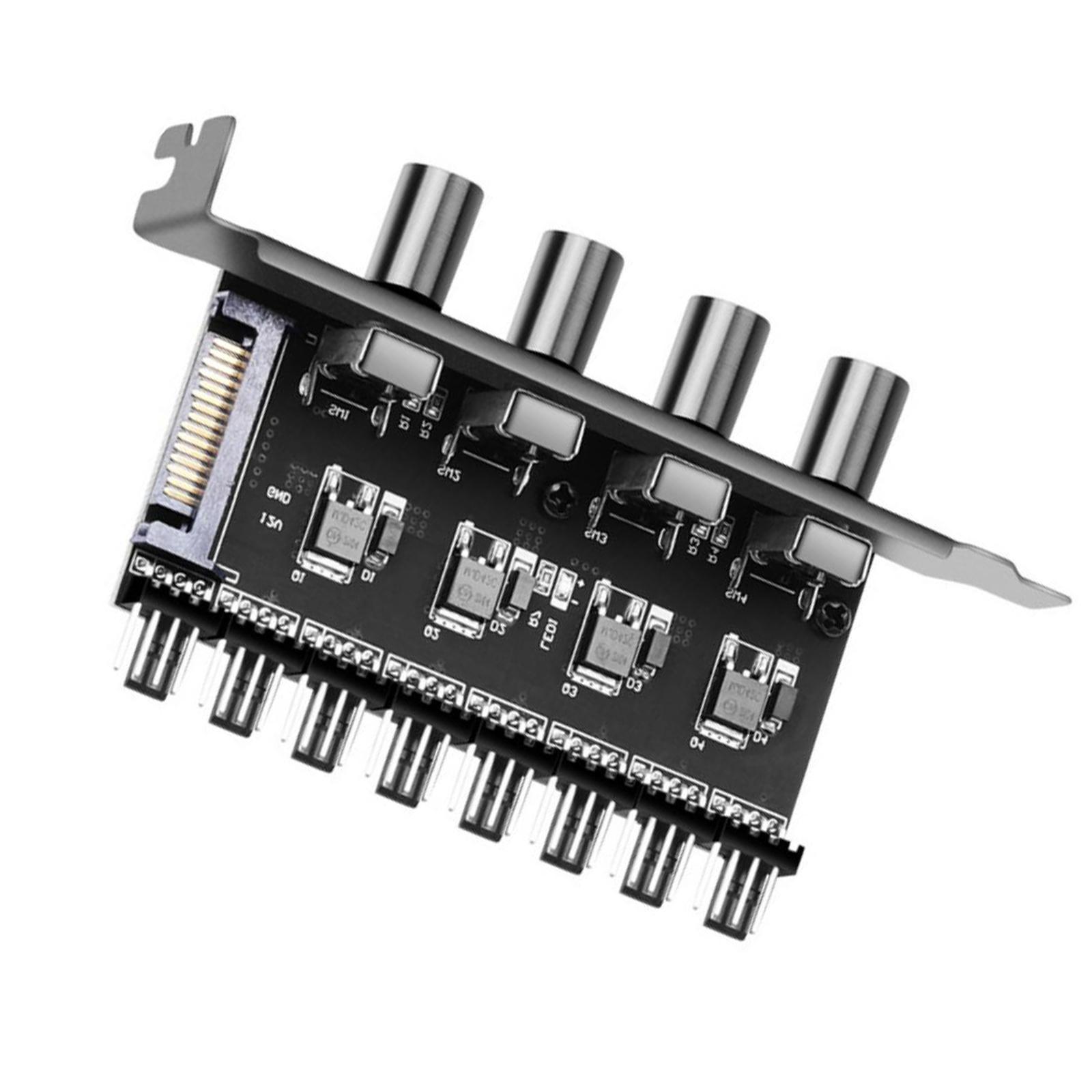 8 Way PC Case Cooling Fan Hub PC Fan Hub for PC Case Chassis Computer Adapter Regulator Splitter