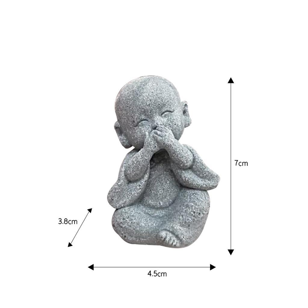 2x Monk Statue Small Buddha Little Monk Car Accessories Ornament