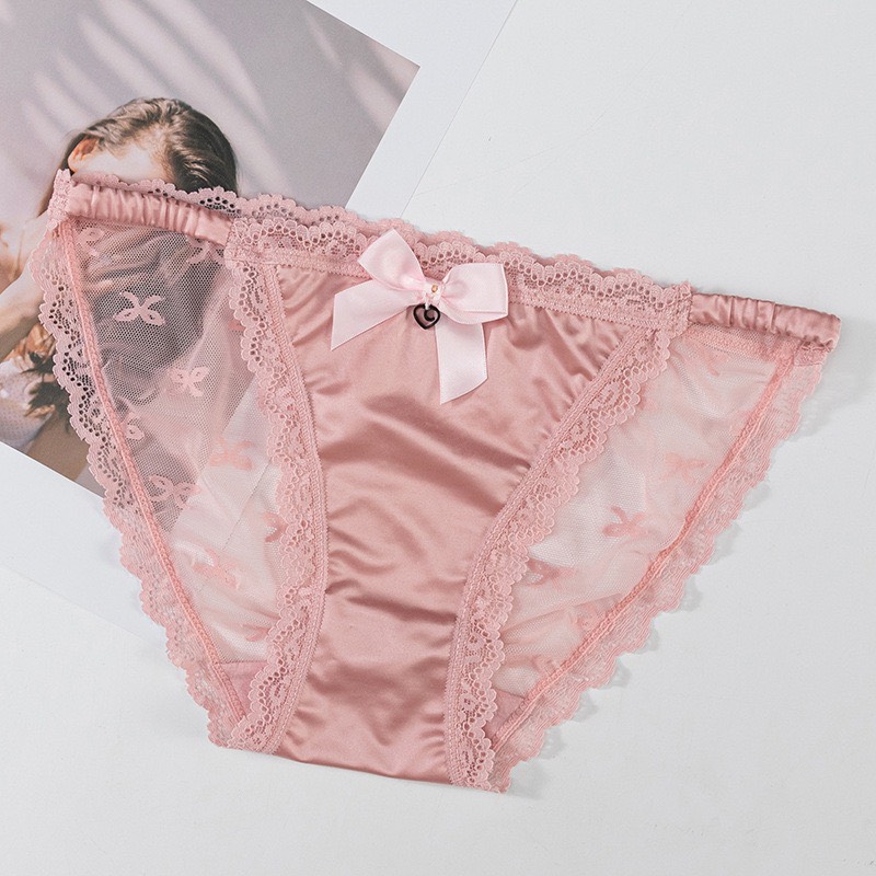 Combo 5 quần lót nữ phi lụa phối ren Voronin Q8234 – Mềm mịn, sexy, co giãn 4 chiều