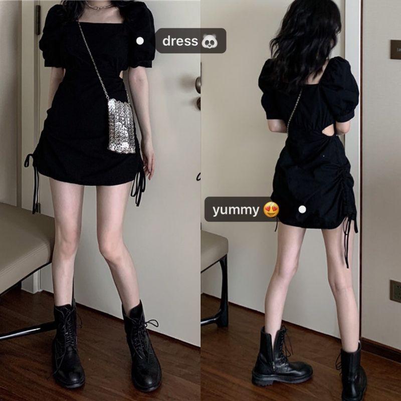 Đầm rút dây 2 bên 2 màu xinh xinh