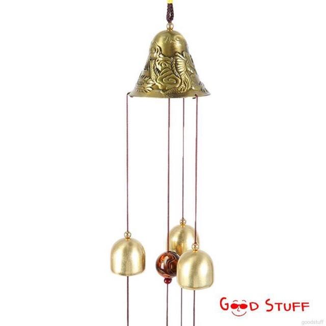 Chuông gió 6 quả Long Phụng lục hợp treo đồng xu may mắn