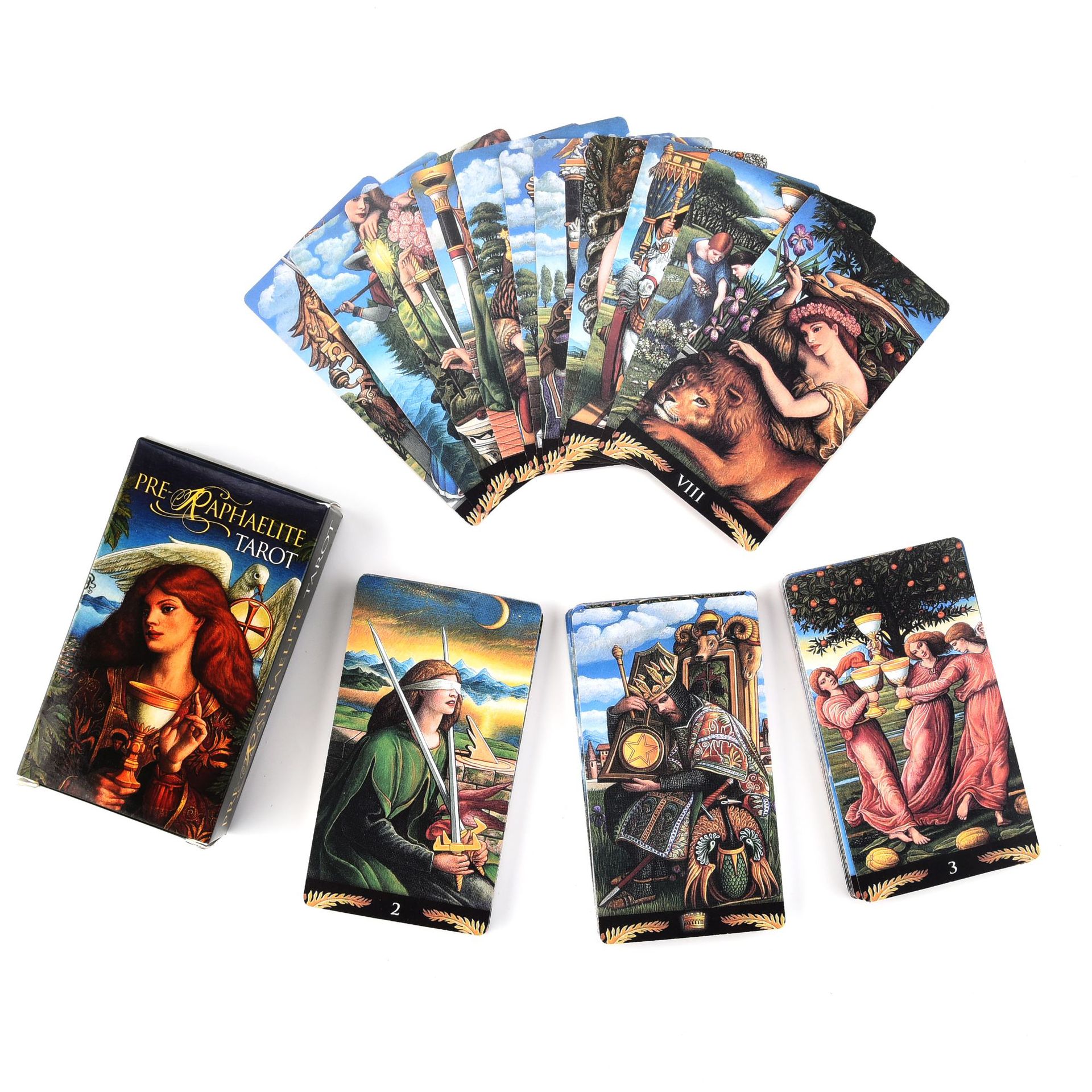 Combo Bộ Bài Bói Pre-Raphaelite Tarot Cao Cấp New và Túi Nhung Đựng Tarot và Khăn Trải Bàn Tarot