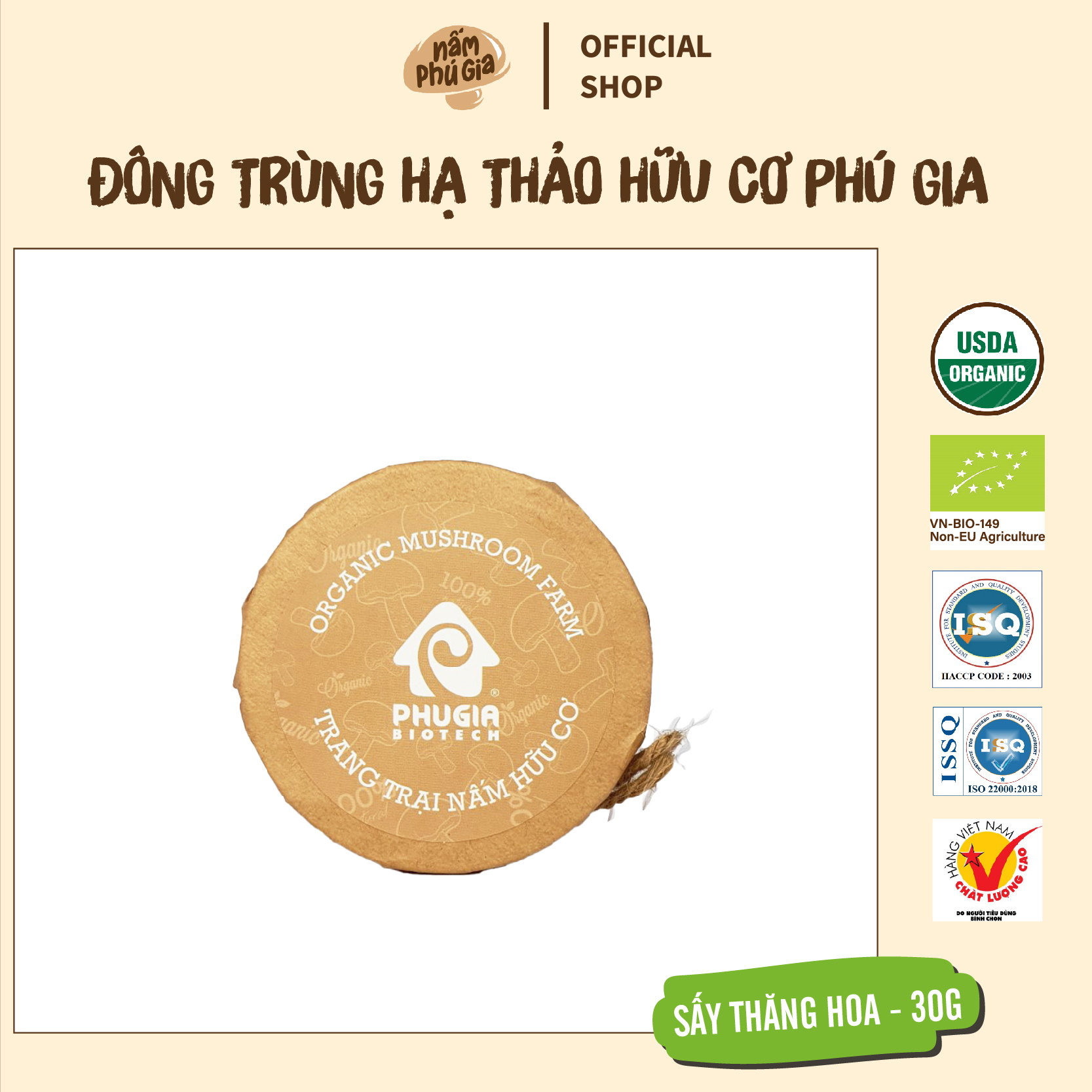 - Đông trùng hạ thảo hữu cơ hộp 30g