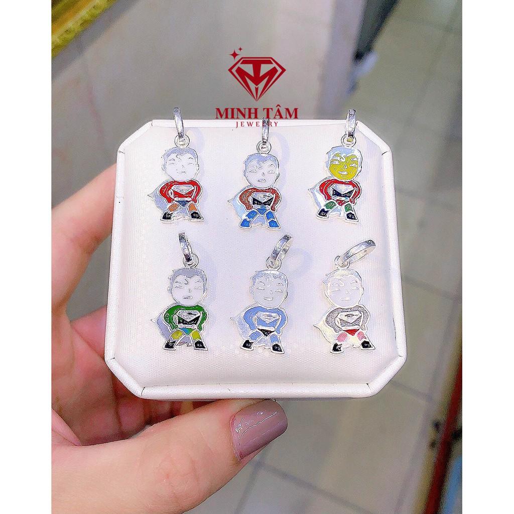 Mặt dây chuyền bạc ta cho bé trai hình siêu nhân