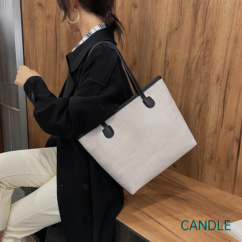 Túi Xách Tay Bằng Vải Canvas Cỡ Lớn Tiện Dụng Dành Cho Nữ