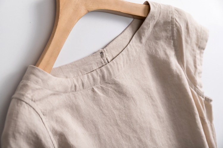 Đầm linen công sở dáng suông, kèm dây thắt eo, phong cách trẻ trung CS84