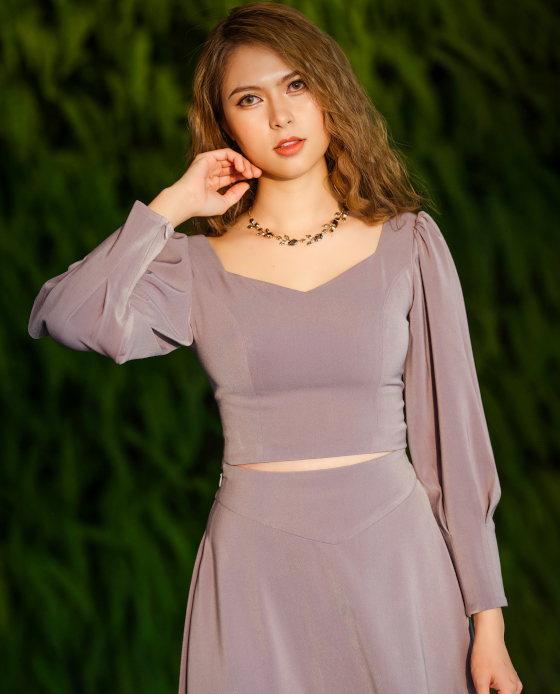 Chân váy chữ A xoè midi dài qua gối Vĩ Dạ SKI039 thời trang thiết kế Hity