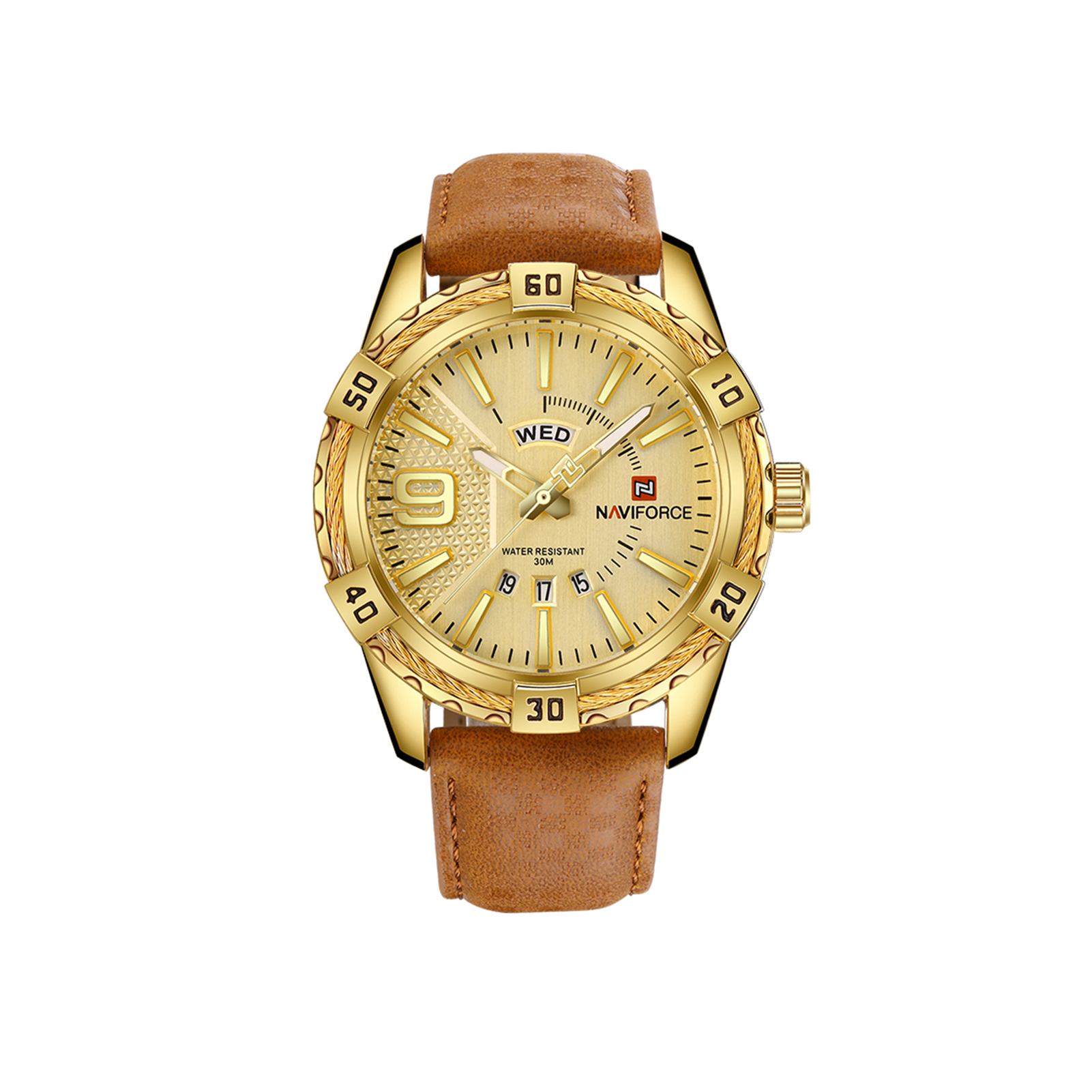 Đồng hồ nam NAVIFORCE Thời trang Quartz Chống nước dạ quang - Silver Dial Silver Hand
