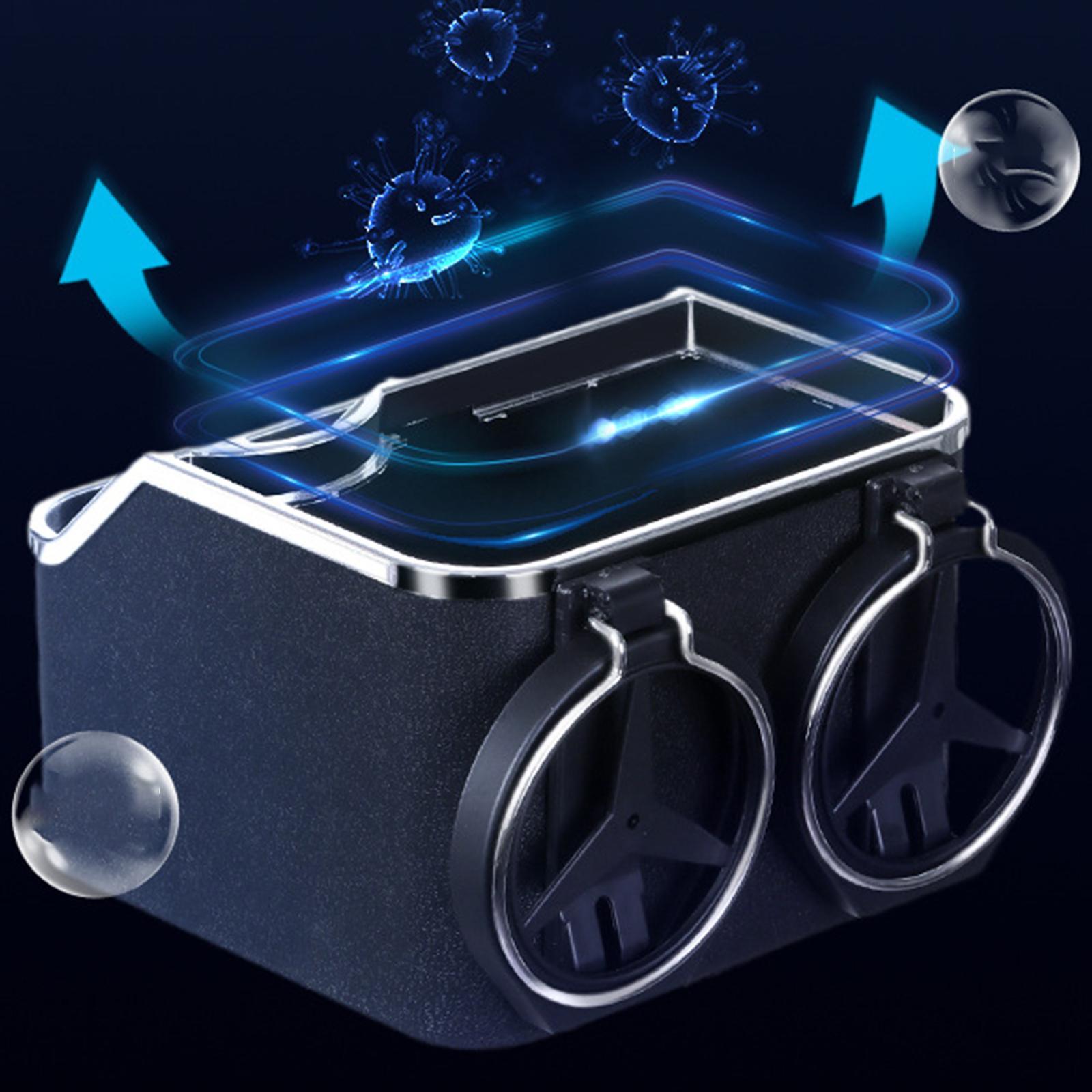 Car Armrest Storage Box Foldable Cup Holder for Coffee Cups Cellphones