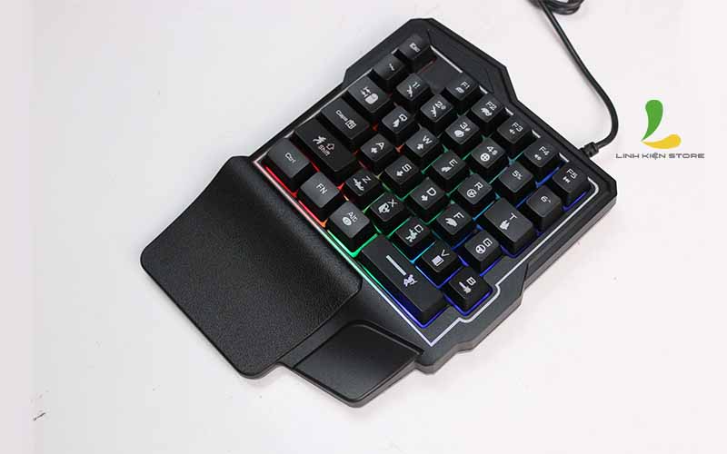 Combo Bàn phím giả cơ một tay GK103 + Chuột gaming V2 - kết hợp bộ chuyển đổi chơi game Pubg Mobile, Rules of Survival